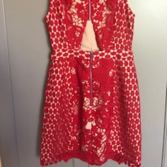 NWT Endless Rose Red Lace Cutout Back Mini Dress - Picture 9 of 13